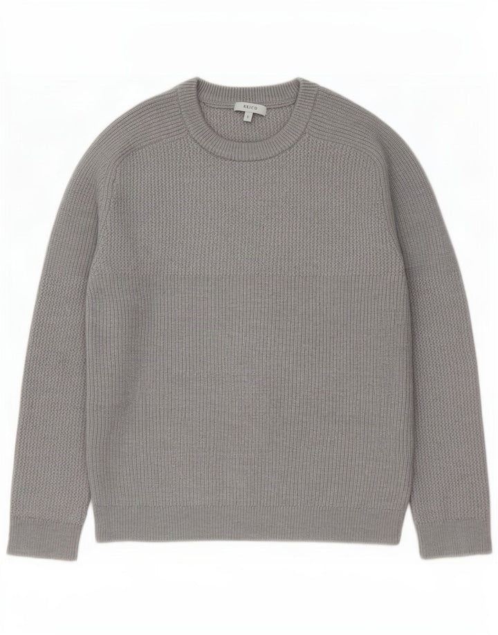 Ανδρικό πουλόβερ Reiss Crew Neck Jumper Μεγάλο Γκρι Μάλλινο