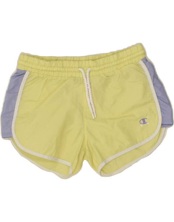 CHAMPION Girls Sport Shorts 13-14 Years XL Yellow Polyamide