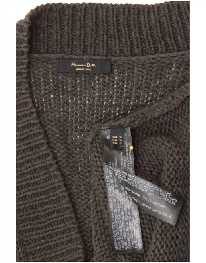 Massimo Dutti Γυναικείο πουλόβερ ζακέτα UK 12 μεσαίου γκρι βαμβακερό