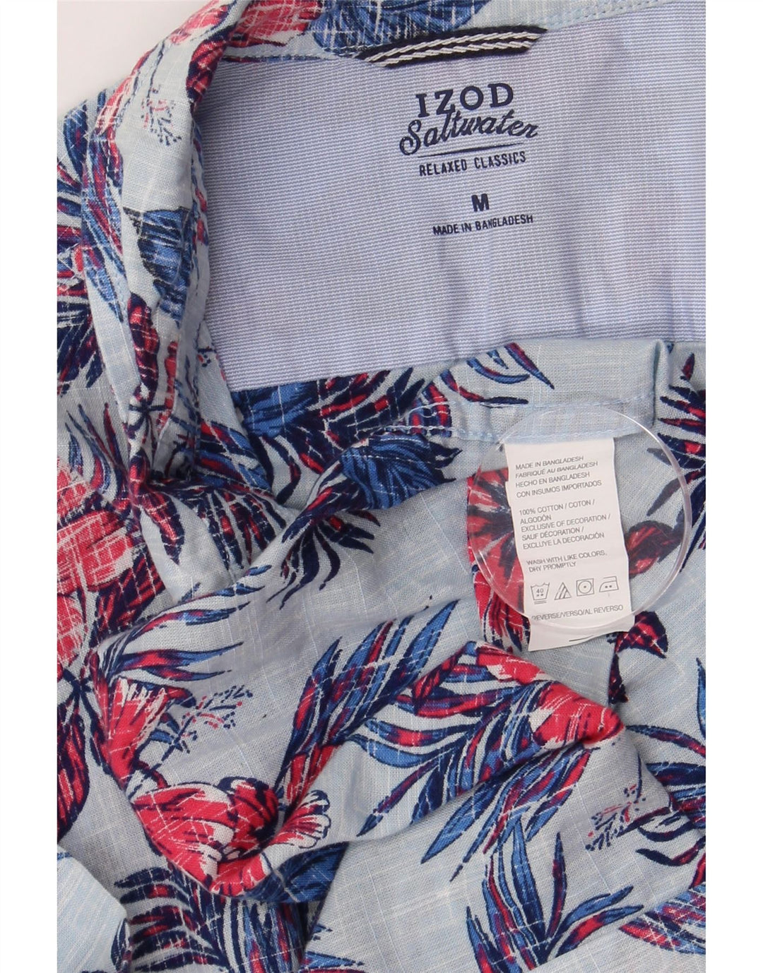 Ανδρικό κοντομάνικο μπλουζάκι Izod Salt Water, Μεσαίο Μπλε, Βαμβακερό φλοράλ