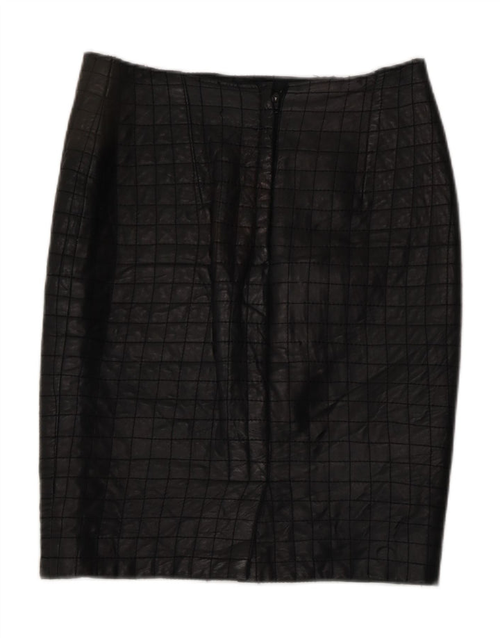 VINTAGE Womens Leather Skirt W28 Medium Black Vintage Vintage and Second-Hand Vintage from Messina Hembry 