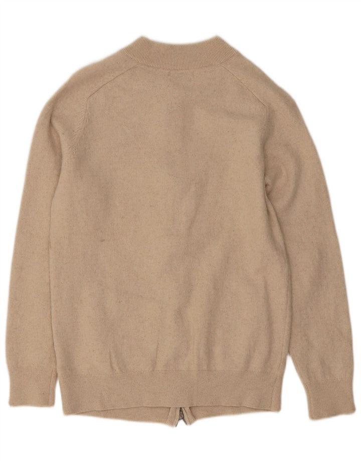 Massimo Dutti Γυναικείο πουλόβερ ζακέτα UK 12 μεσαίο μπεζ μαλλί
