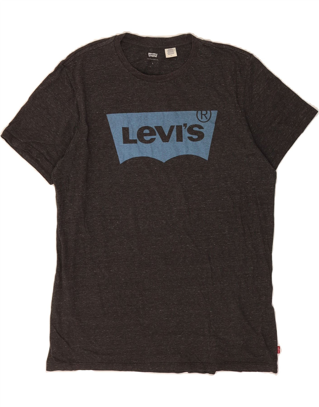 LEVI'S Mens Graphic T-Shirt Top Large Grey Flecked Vintage Levi's and Second-Hand Levi's from Messina Hembry 