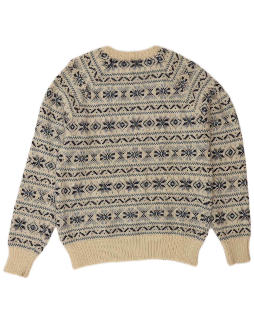 Silvy Ανδρικό πουλόβερ με λαιμόκοψη IT 48 Medium Beige Fair Isle