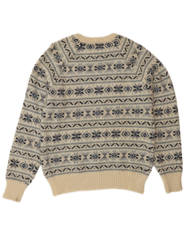 Silvy Ανδρικό πουλόβερ με λαιμόκοψη IT 48 Medium Beige Fair Isle