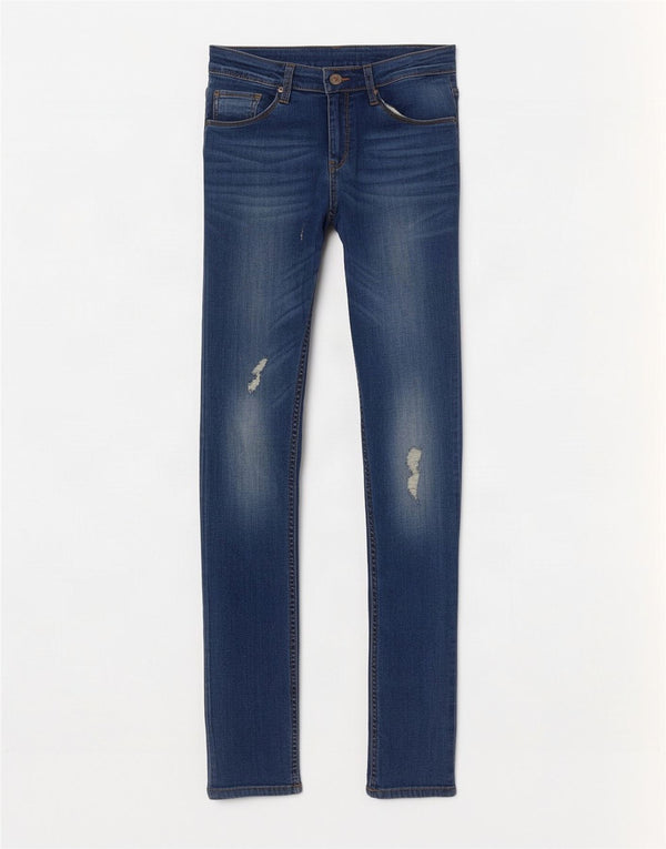 Levi's Girls 711 Distressed Skinny Jeans 15-16 ετών W26 L32 Blue Cotton