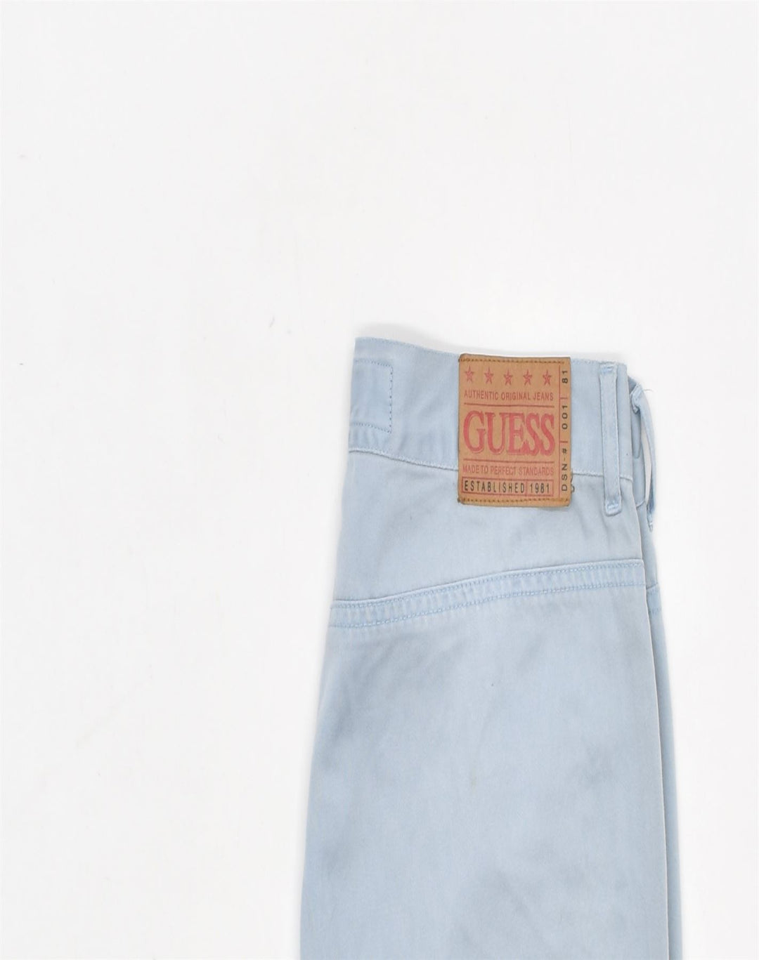 GUESS Womens Wide Leg Casual Trousers  W28 L30  Blue Cotton | Vintage | Thrift | Second-Hand | Used Clothing | Messina Hembry 