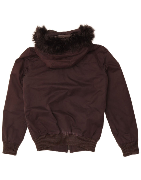 Superdry Mens Hooded Bomber Jacket UK 38 Medium Black Polyester