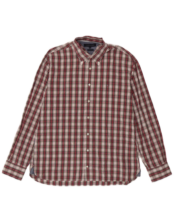 Ανδρικό πουκάμισο Tommy Hilfiger XL Red Check Cotton