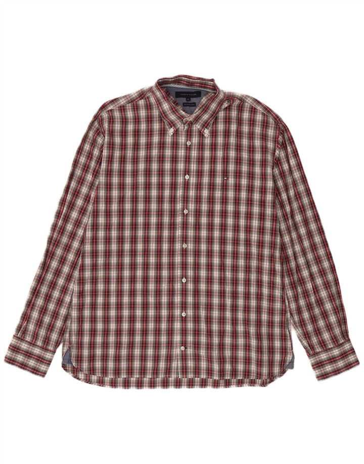 Ανδρικό πουκάμισο Tommy Hilfiger XL Red Check Cotton
