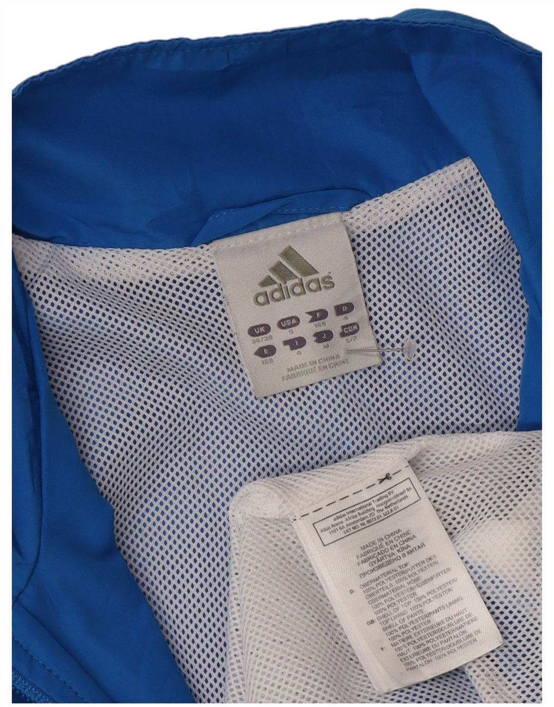 Adidas Ανδρικό μπουφάν βροχής UK 36/38 Small Blue Colorblock Polyester