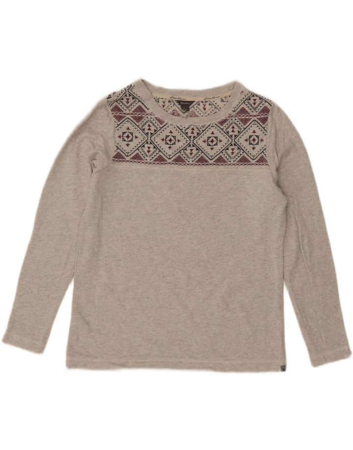 EDDIE BAUER Γυναικείο φούτερ μεγάλου μεγέθους Jumper UK 10 Small Grey Fair Isle
