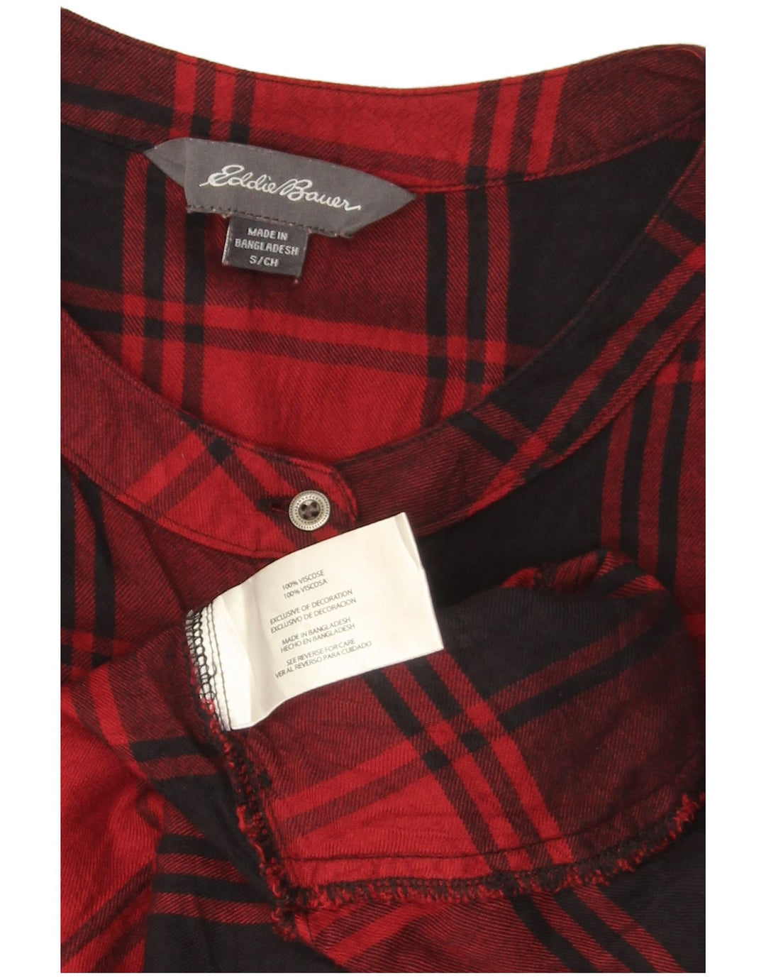 Eddie Bauer Γυναικείο Longline Πουκάμισο Πουλόβερ UK 10 Small Red καρό