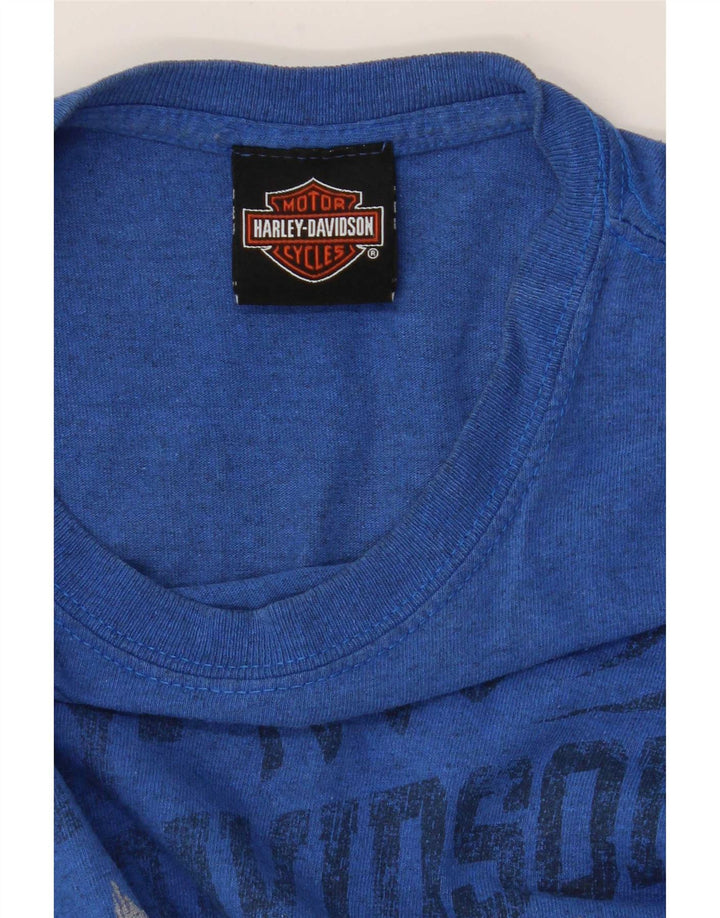 Ανδρικό γραφικό μπλουζάκι Harley Davidson Top Μικρή μπλε μοτοσυκλέτα
