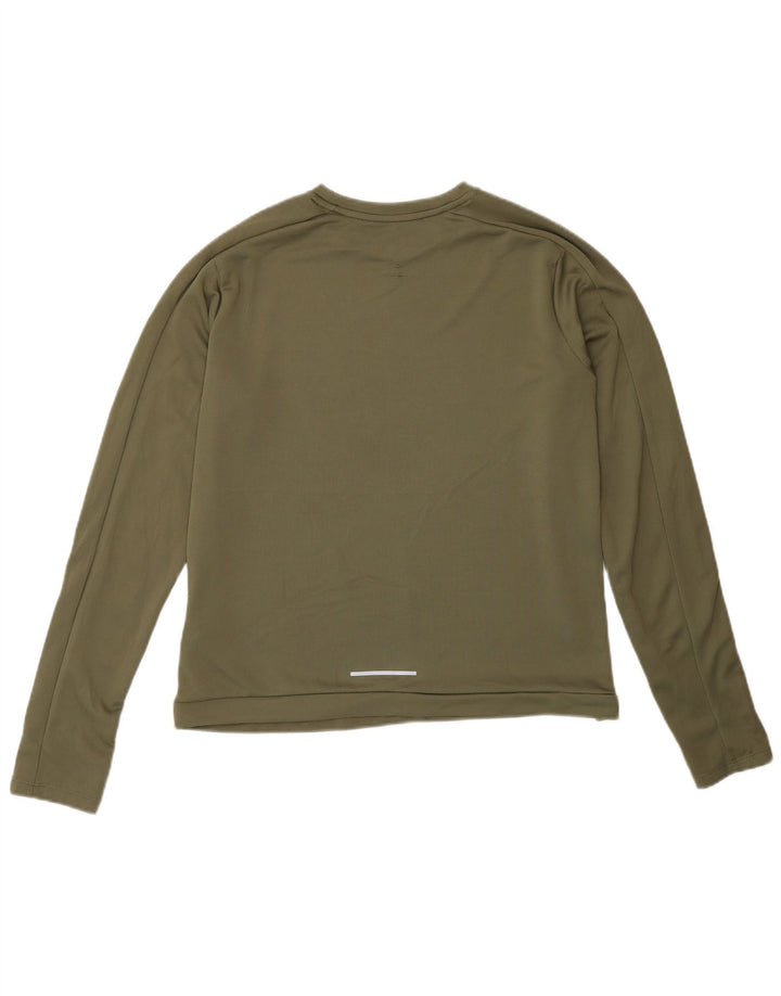 Nike γυναικείο Dri Fit τοπ μακρυμάνικο UK 14 Medium Khaki Polyester