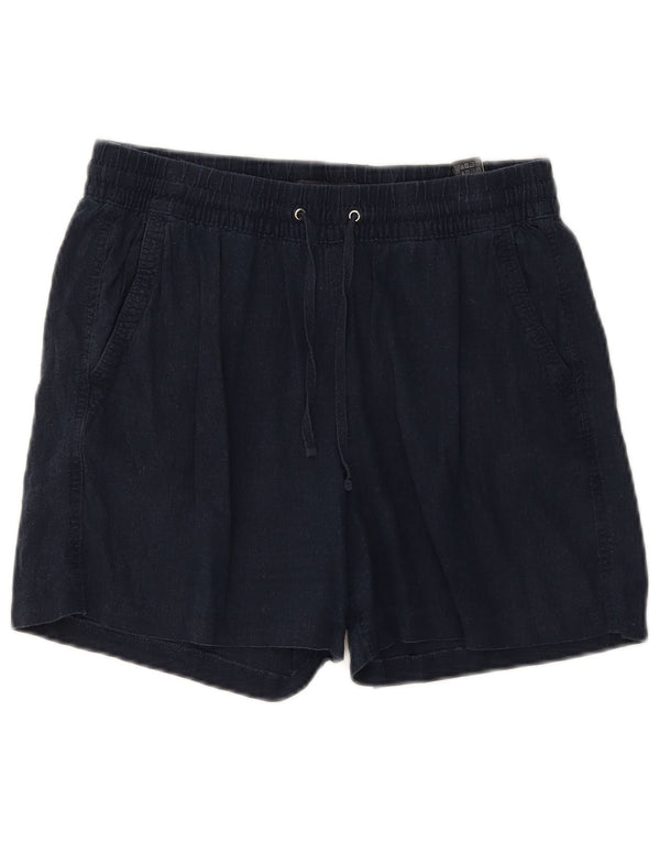 Γυναικείο ψηλόμεσο σορτς Marks & Spencer UK 12 Medium W30 Navy Blue Flax