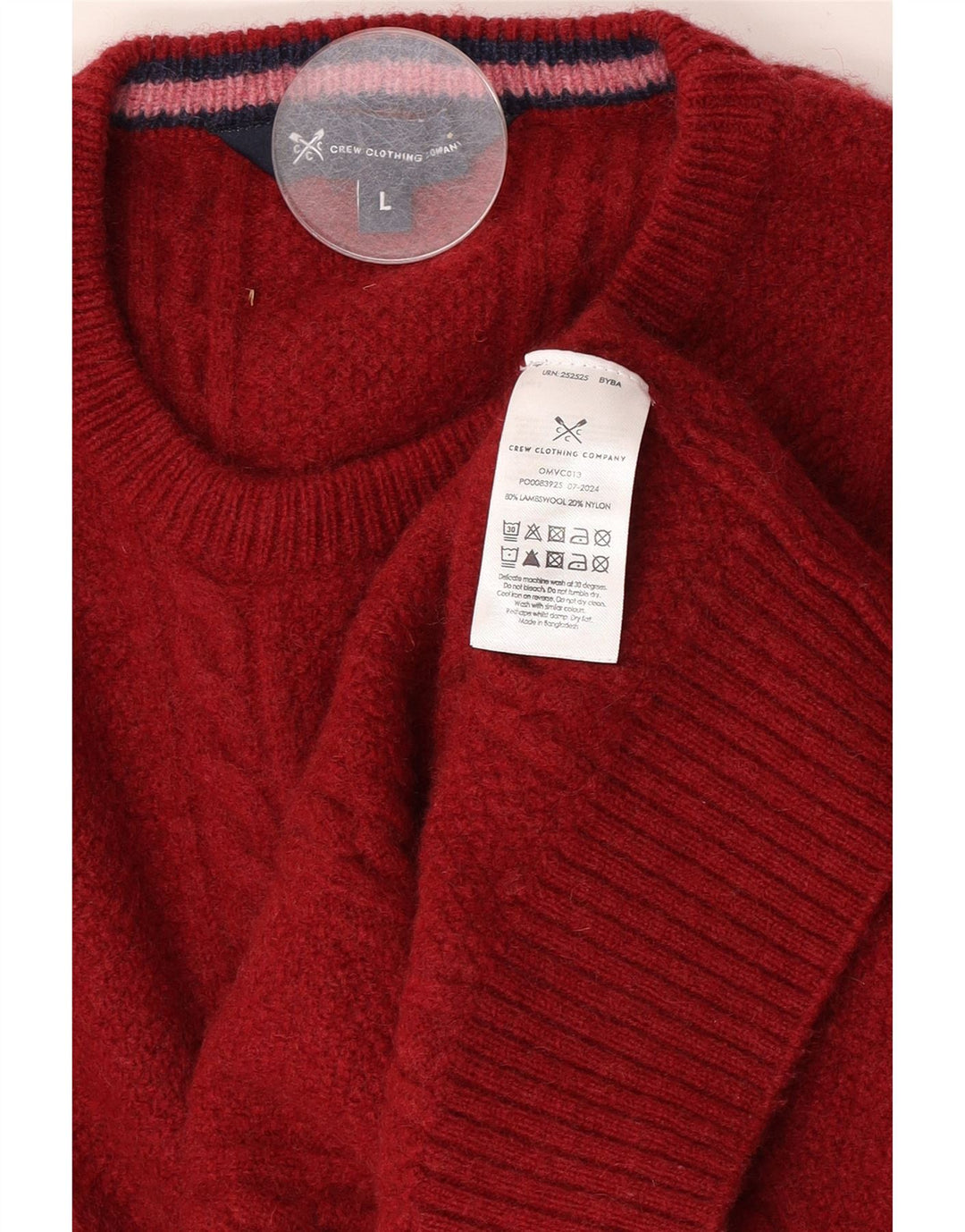 Crew Clothing Ανδρικό πουλόβερ με λαιμό, μεγάλο κόκκινο μαλλί αρνιού