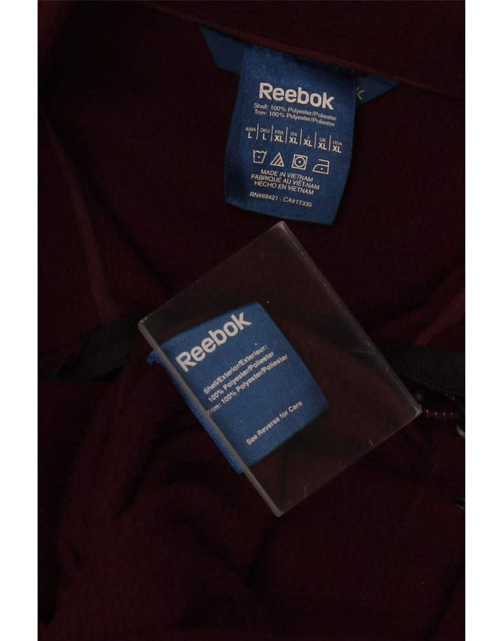 Ανδρικό μπουφάν REEBOK Fleece UK 42 XL μπορντό πολύχρωμο πολυεστέρας