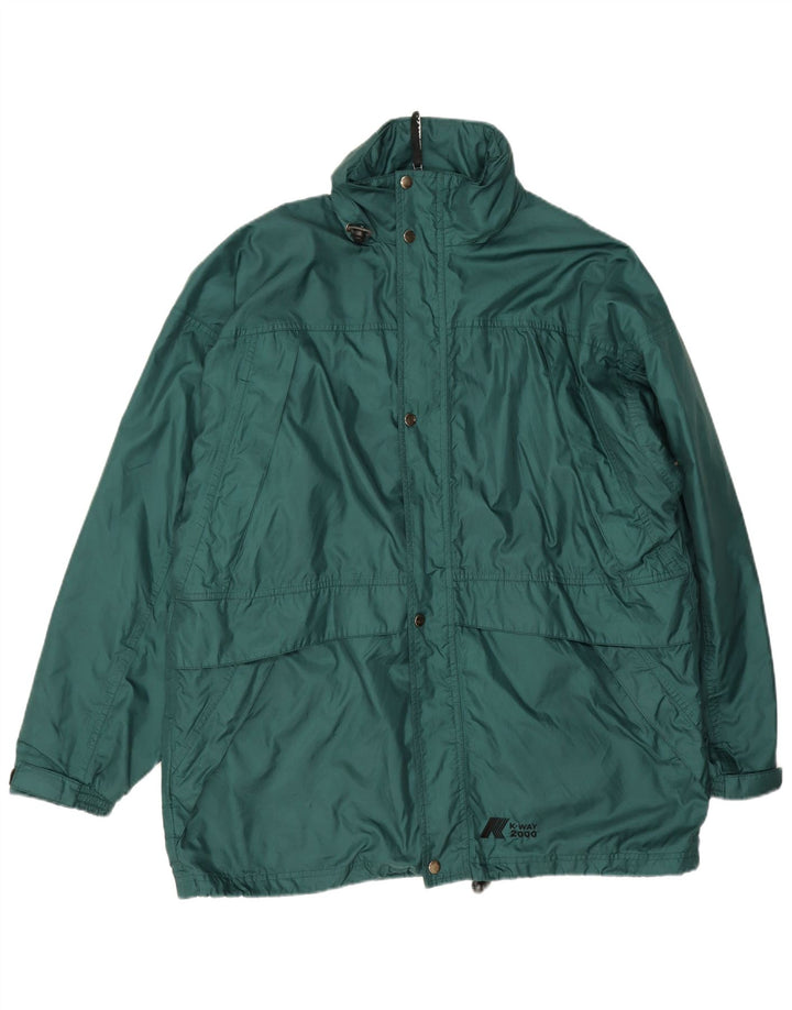 Ανδρικό μπουφάν βροχής K-Way Loose Fit UK 40 Large Green Polyamide