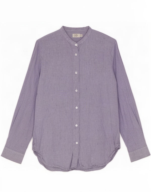 Dack's γυναικείο πουκάμισο UK 14 Medium Blue Pinstripe