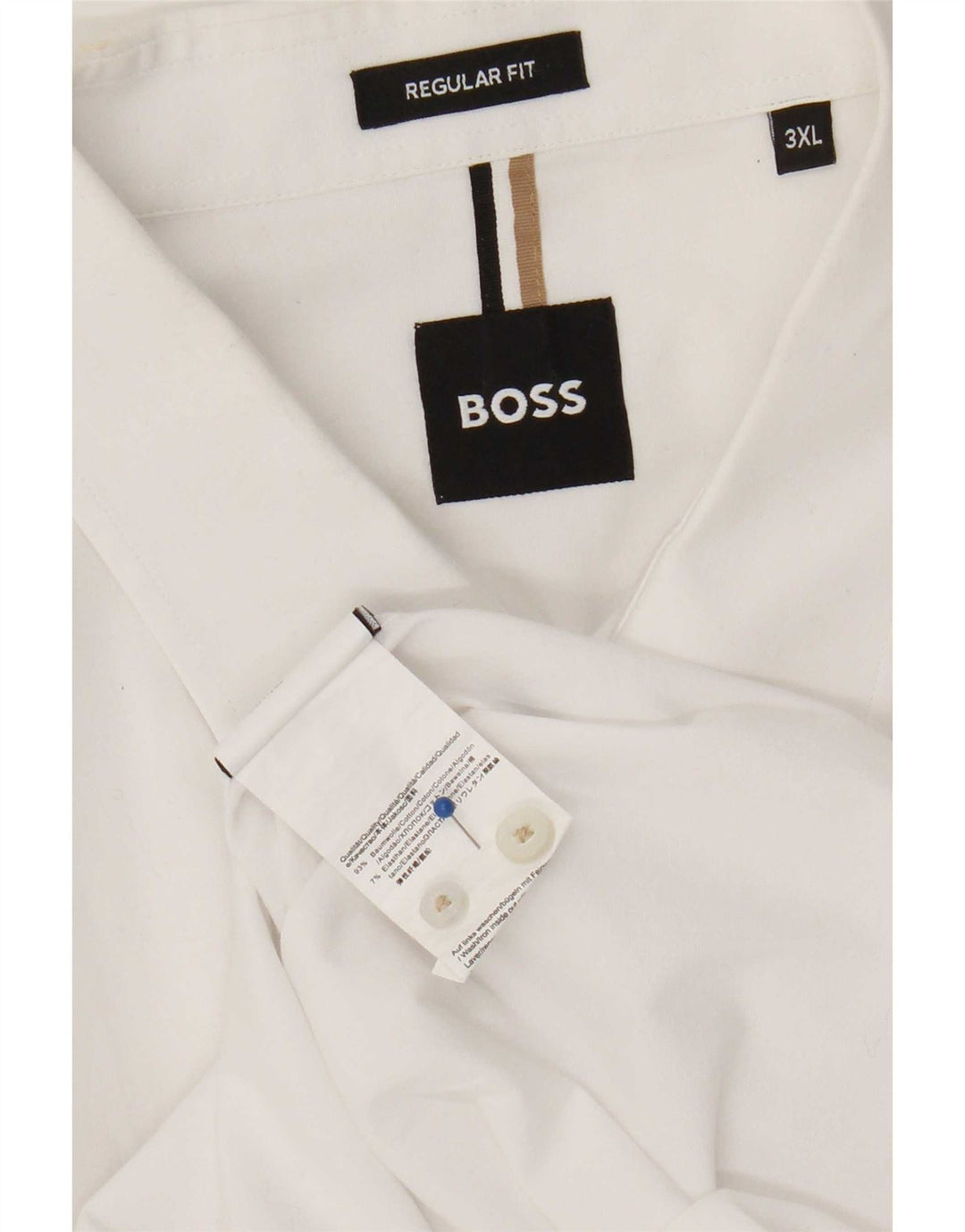 Ανδρικό πουκάμισο Hugo Boss Regular Fit 3XL Λευκό βαμβακερό