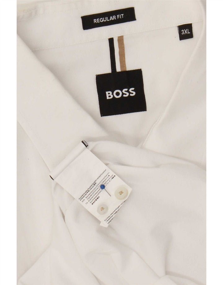Ανδρικό πουκάμισο Hugo Boss Regular Fit 3XL Λευκό βαμβακερό