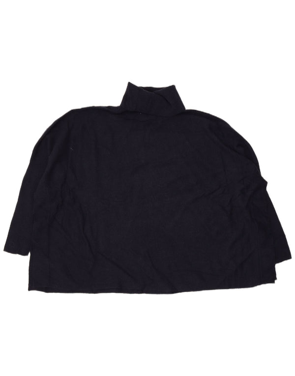 White Label Γυναικείο Crop Roll Jumper πουλόβερ UK 16 Large Navy Blue
