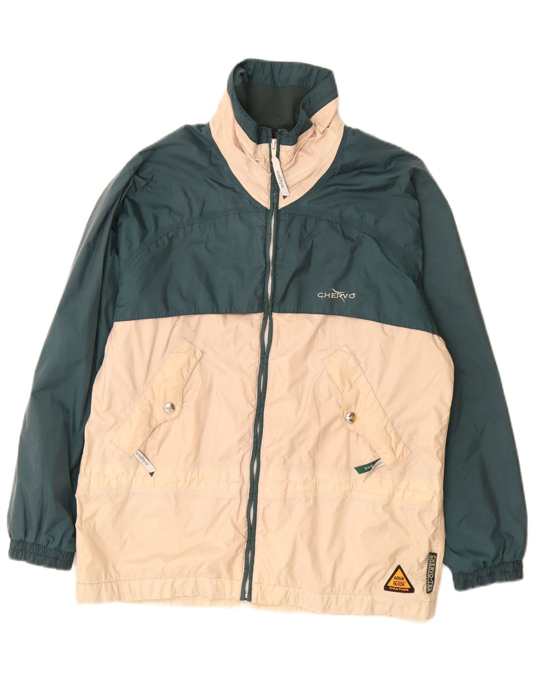 Ανδρικό γραφικό τζάκετ αντιανεμικό Chervo UK 36 Small Green Colourblock