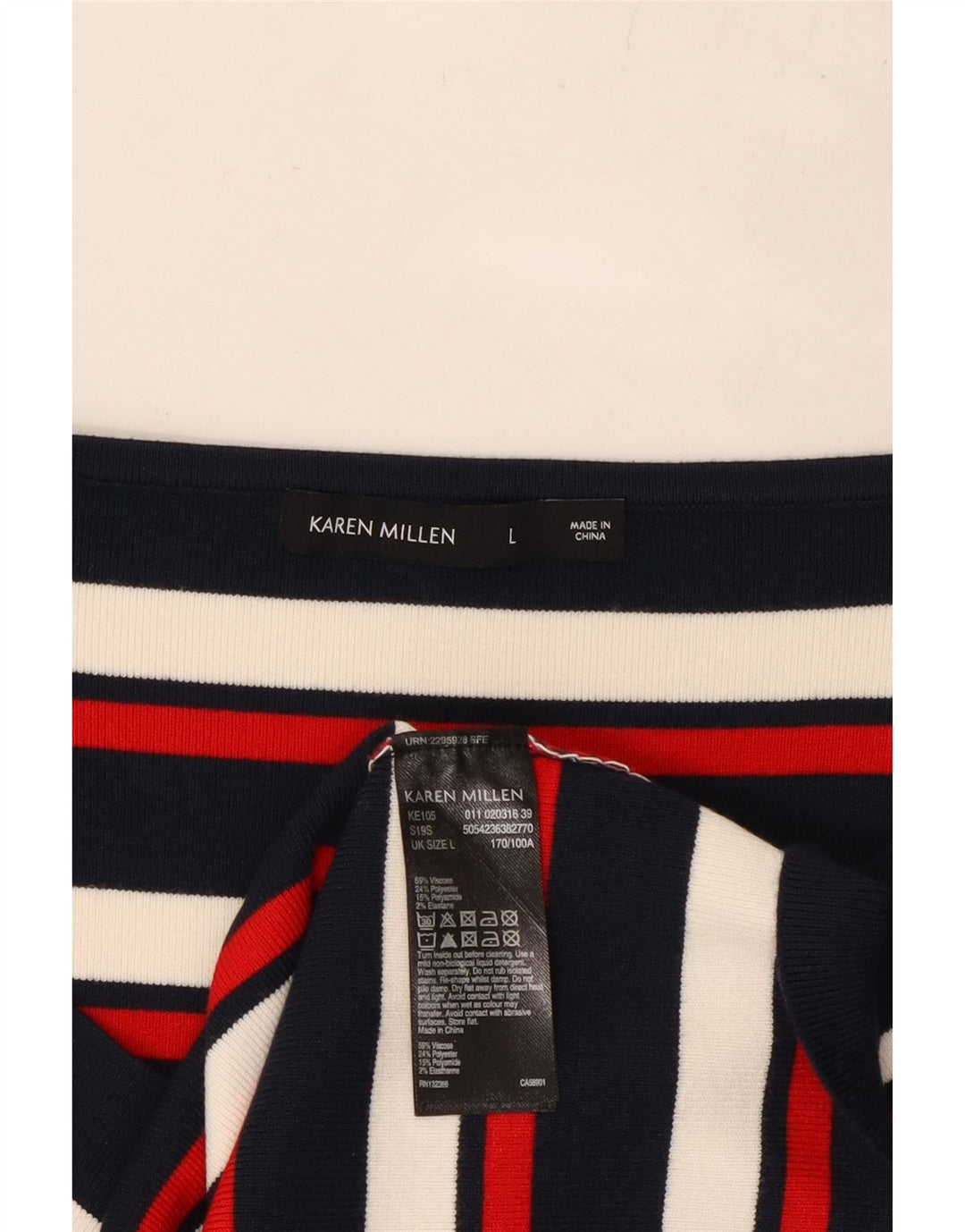 KAREN MILLEN Γυναικείο μακρυμάνικο μπλουζάκι UK 14 Μεγάλο πολύχρωμο ριγέ