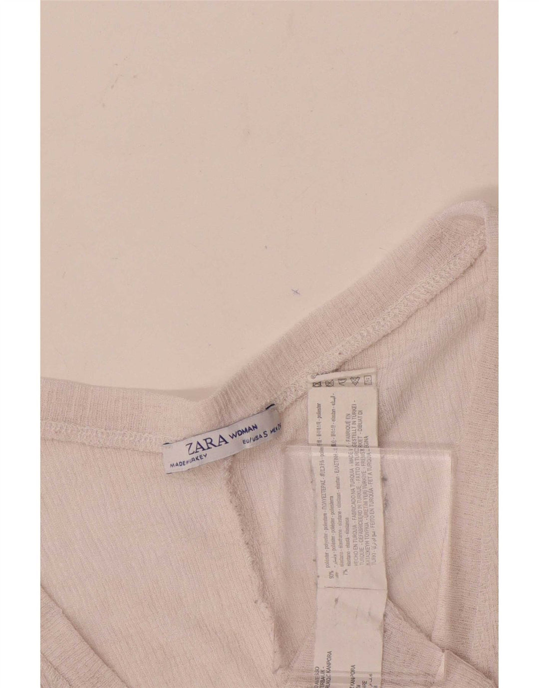 Zara Γυναικεία Crop Oversized Μπλούζα Τοπ UK 10 Small Pink Polyester