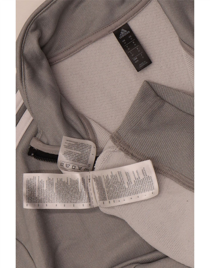 Ανδρικό φούτερ ADIDAS Aeroready με φερμουάρ, μεσαίο γκρι πολυεστέρας