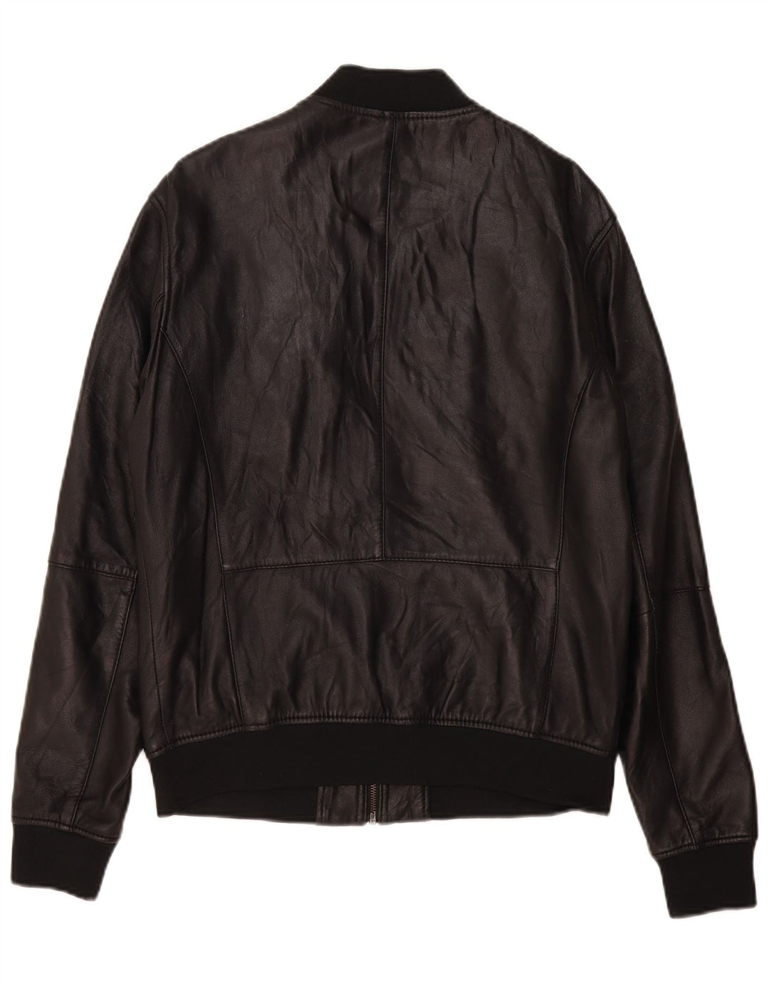 Zara Ανδρικό Δερμάτινο Μπουφάν UK 40 Large Μαύρο