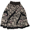 Vintage Γυναικεία Flared Φούστα Medium W26 Black Floral Viscose
