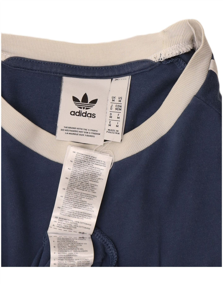 Ανδρικό T-Shirt Adidas Top Βαμβακερό μεσαίο Navy Blue