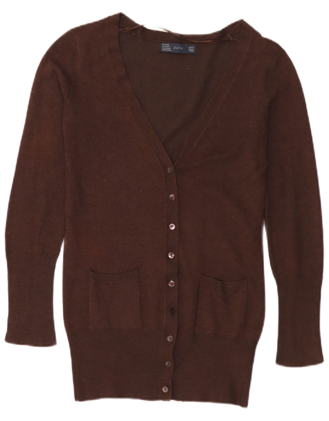 Zara Γυναικείο πουλόβερ UK 12 Medium Brown Rayon