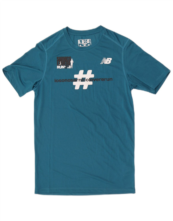 Ανδρικό γραφικό μπλουζάκι New Balance Top Small Blue Polyester