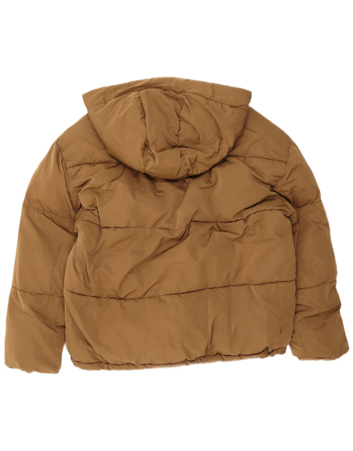 Zara Ανδρικό μπουφάν με κουκούλα Loose Fit padded UK 36 Small Brown Polyester