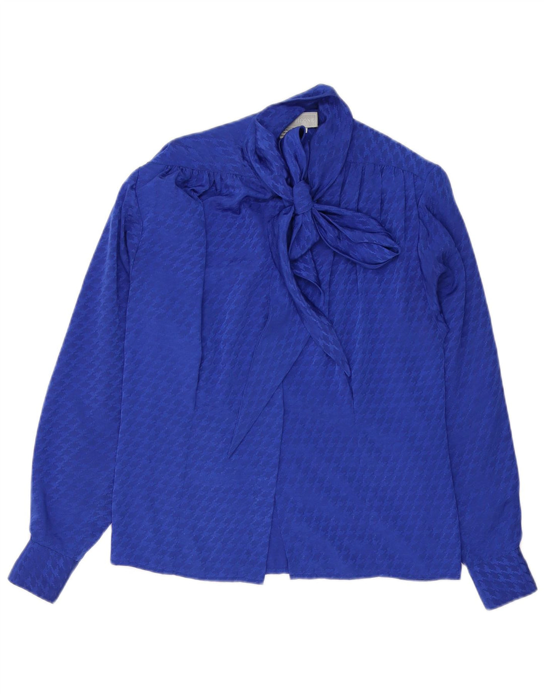 Evan Picone Γυναικείο πουκάμισο με γραβάτα μπλούζα US 4 Small Blue Houndstooth