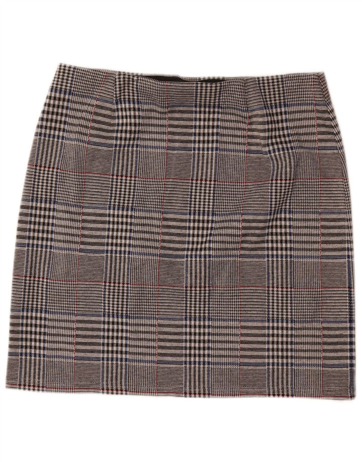 Marks & Spencer Γυναικεία ίσια φούστα UK 14 Large W32 Grey Check Polyester