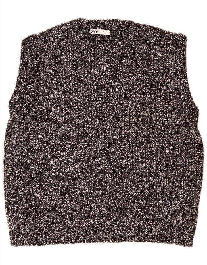Zara ανδρικό γιλέκο Tank Top Small Black Flecked Polyacrylic