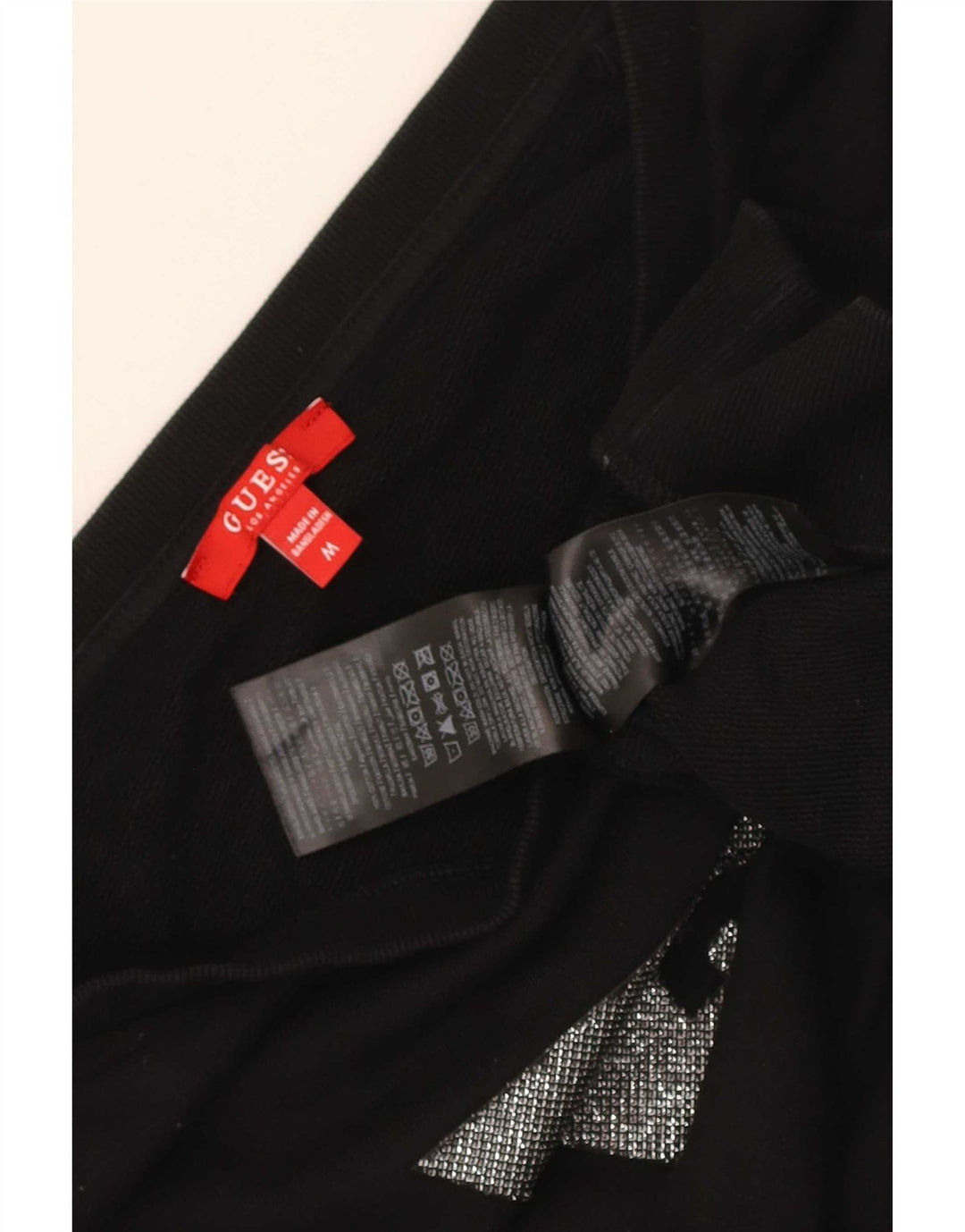 Guess Γυναικεία φούτερ γραφική Crop Jumper UK 14 Medium Black Cotton