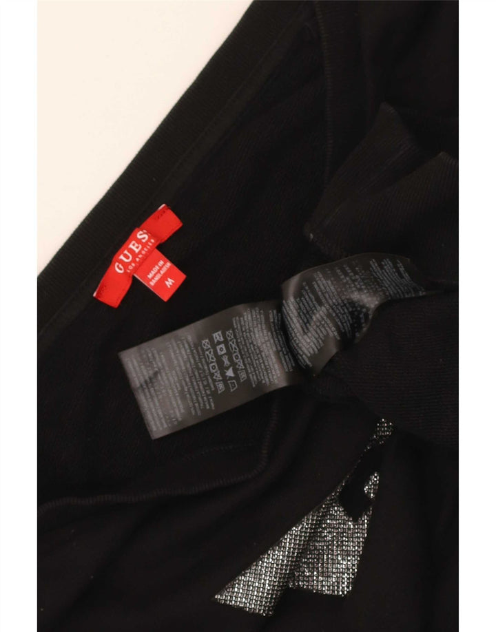 Guess Γυναικεία φούτερ γραφική Crop Jumper UK 14 Medium Black Cotton