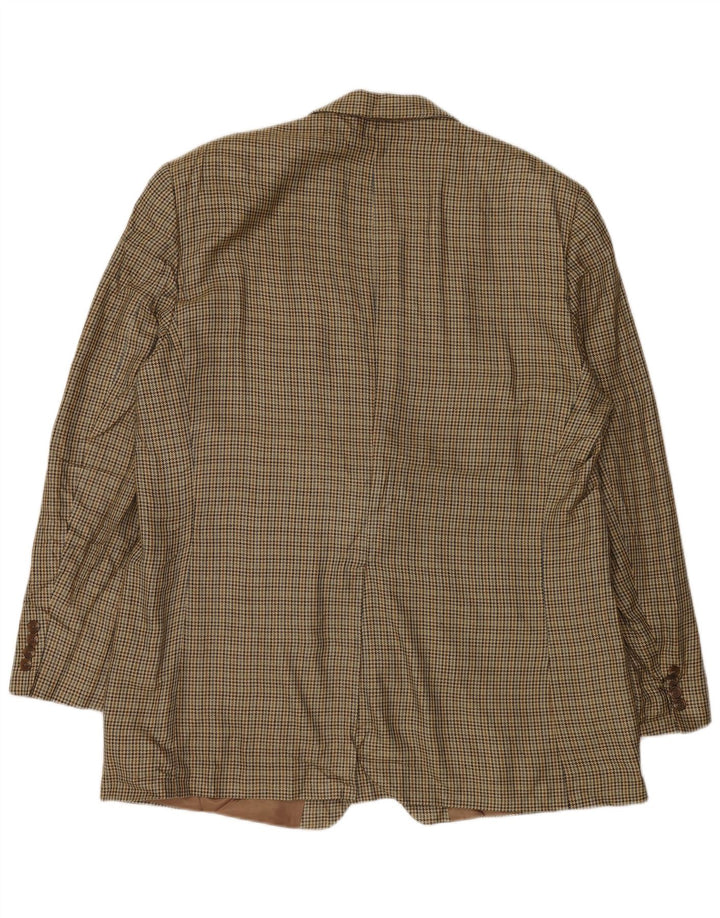 Chaps Ανδρικό σακάκι σακάκι με 2 κουμπιά UK 46 3XL Green Houndstooth Silk