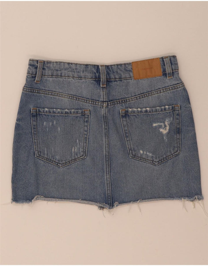 Zara Γυναικεία Μίνι Τζιν Φούστα Distressed Small W26 Μπλε