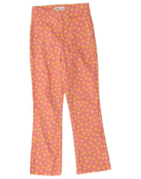 Zara Γυναικείο τζιν μποτάκι με φλόγα EU 34 2XS W24 L23 Pink Floral