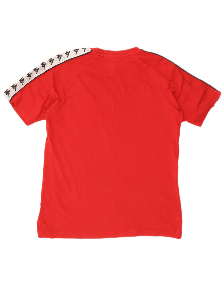 Ανδρικό γραφικό T-Shirt Kappa Top Small Red Colourblock