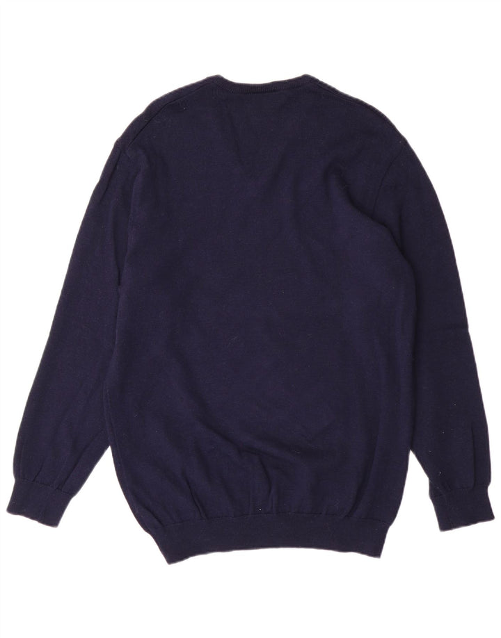 Ανδρικό πουλόβερ Lacoste με V λαιμόκοψη, Μέγεθος 4 Μαλλί μεσαίου μπλε ναυτικού