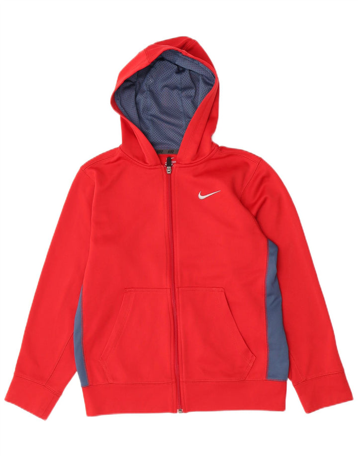 Πουλόβερ Nike Boys με φερμουάρ κουκούλα 12-13 ετών Μεγάλο κόκκινο χρώμα πολυεστέρα