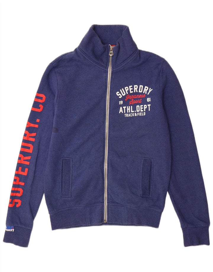 Superdry Ανδρική φόρμα φόρμας με γραφικό φόρεμα Μπουφάν με μεσαίο ναυτικό μπλε βαμβακερό