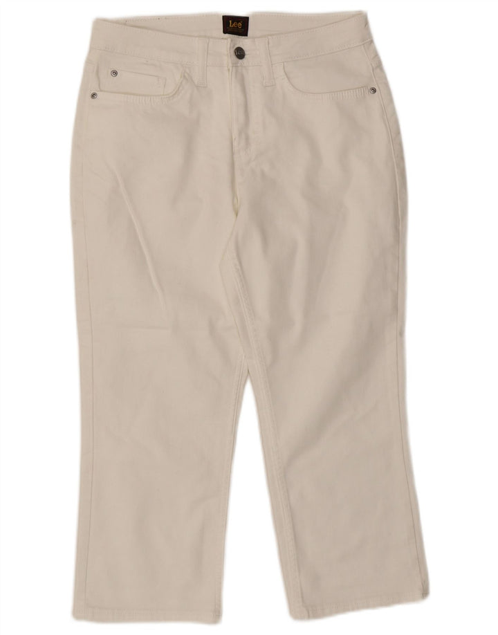 Lee Womens Capri Jeans US 8 Medium W30 L21 Λευκό βαμβακερό